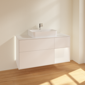 Тумба под раковину Villeroy & Boch Finion 120х50,1 см с подсветкой МДФ белый матовый лак/стекло белое матовое G171MTMT