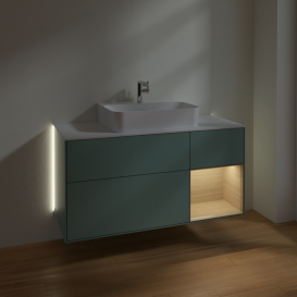 Тумба под раковину Villeroy & Boch Finion 120х50,1 см с подсветкой МДФ оливковый матовый лак/стекло белое матовое G171PCGM