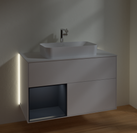 Тумба под раковину Villeroy & Boch Finion 100х50,1 см с подсветкой МДФ белый матовый лак/стекло белое матовое G241HGMT