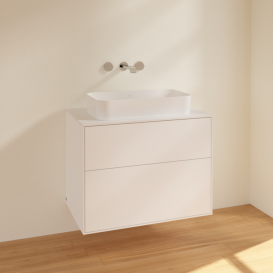 Тумба под раковину Villeroy & Boch Finion 80х50,1 см МДФ белый матовый лак/стекло белое матовое F63100MT