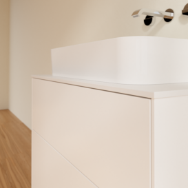 Тумба под раковину Villeroy & Boch Finion 80х50,1 см МДФ белый матовый лак/стекло белое матовое F63100MT