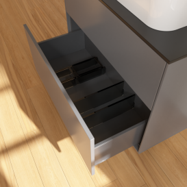 Тумба под раковину Villeroy & Boch Finion 80х50,1 см МДФ антрацит матовый лак/стекло черное матовое F63200GK