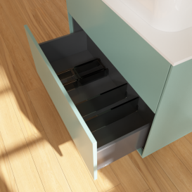 Тумба под раковину Villeroy & Boch Finion 80х50,1 см МДФ оливковый матовый лак/стекло белое матовое F63100GM