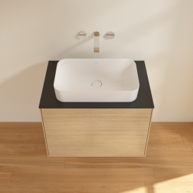 Тумба под раковину Villeroy & Boch Finion 80х50,1 см ДСП шпон дуба/стекло черное матовое F63200PC