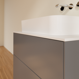 Тумба под раковину Villeroy & Boch Finion 80х50,1 см с подсветкой МДФ антрацит матовый лак/стекло белое матовое G63100GK