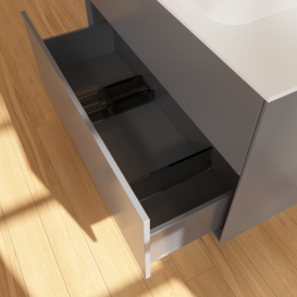 Тумба под раковину Villeroy & Boch Finion 100х50,1 см МДФ антрацит матовый лак/стекло белое матовое F64100GK