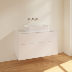 Тумба під раковину Villeroy & Boch Finion 100х50,1 см МДФ білий матовий лак/скло біле матове F64100MT