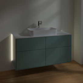 Тумба под раковину Villeroy & Boch Finion 120х50,1 см с подсветкой МДФ оливковый матовый лак/стекло белое матовое G26100GM