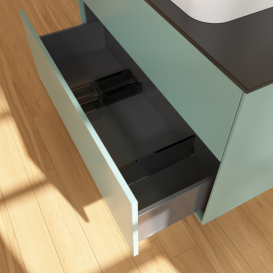 Тумба под раковину Villeroy & Boch Finion 100х50,1 см МДФ оливковый матовый лак/стекло черное матовое F64200GM