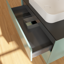 Тумба под раковину Villeroy & Boch Finion 100х50,1 см МДФ оливковый матовый лак/стекло черное матовое F64200GM