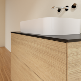 Тумба под раковину Villeroy & Boch Finion 100х50,1 см МДФ шпон дуба/стекло черное матовое F64200PC