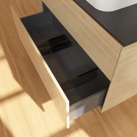 Тумба под раковину Villeroy & Boch Finion 100х50,1 см МДФ шпон дуба/стекло черное матовое F64200PC