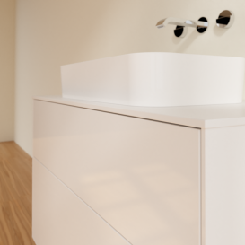 Тумба под раковину Villeroy & Boch Finion 100х50,1 см с подсветкой МДФ глянцевый белый лак/стекло белое матовое G64100GF