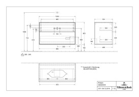 Тумба под раковину Villeroy & Boch Finion 100х50,1 см с подсветкой МДФ антрацит матовый лак/стекло белое матовое G64100GK