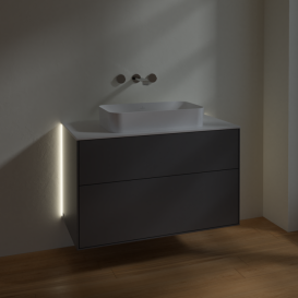 Тумба под раковину Villeroy & Boch Finion 100х50,1 см с подсветкой МДФ антрацит матовый лак/стекло белое матовое G64100GK