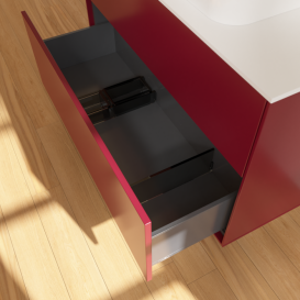 Тумба под раковину Villeroy & Boch Finion 100х50,1 см с подсветкой МДФ пион матовый лак/стекло белое матовое G64100HB