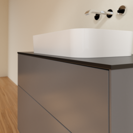 Тумба под раковину Villeroy & Boch Finion 100х50,1 см с подсветкой МДФ антрацит матовый лак/стекло черное матовое G64200GK