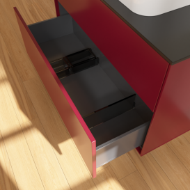 Тумба под раковину Villeroy & Boch Finion 100х50,1 см с подсветкой МДФ пион матовый лак/стекло черное матовое G64200HB