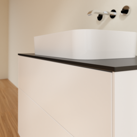 Тумба под раковину Villeroy & Boch Finion 100х50,1 см с подсветкой МДФ белый матовый лак/стекло черное матовое G64200MT