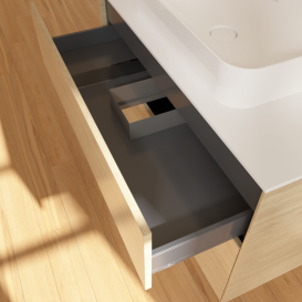 Тумба под раковину Villeroy & Boch Finion 100х50,1 см с подсветкой МДФ шпон дуба/стекло белое матовое G64100PC