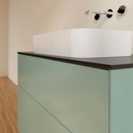 Тумба под раковину Villeroy & Boch Finion 100х50,1 см с подсветкой МДФ оливковый матовый лак/стекло черное матовое G64200GM