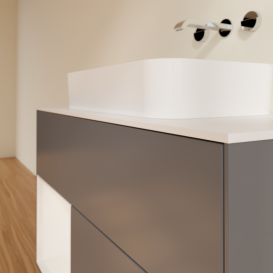 Тумба под раковину Villeroy & Boch Finion 100х50,1 см с подсветкой МДФ антрацит матовый лак/стекло белое матовое F651GFGK