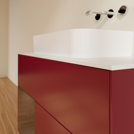 Тумба под раковину Villeroy & Boch Finion 100х50,1 см с подсветкой МДФ пион матовый лак/стекло белое матовое F651GNHB