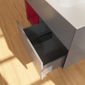 Тумба под раковину Villeroy & Boch Finion 100х50,1 см с подсветкой МДФ антрацит матовый лак/стекло белое матовое F651HBGK