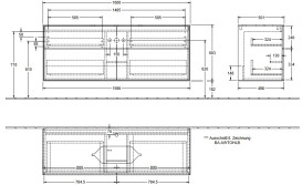 Тумба под раковину Villeroy & Boch Finion 160х50,1 см МДФ антрацит матовый лак/стекло белое матовое F32100GK