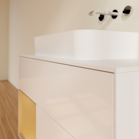 Тумба под раковину Villeroy & Boch Finion 100х50,1 см с подсветкой МДФ глянцевый белый лак/стекло белое матовое F651HFGF