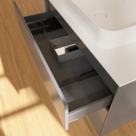 Тумба под раковину Villeroy & Boch Finion 100х50,1 см с подсветкой МДФ антрацит матовый лак/стекло белое матовое F651MTGK