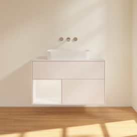 Тумба под раковину Villeroy & Boch Finion 100х50,1 см с подсветкой МДФ белый матовый лак/стекло белое матовое F651MTMT