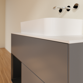 Тумба под раковину Villeroy & Boch Finion 100х50,1 см с подсветкой МДФ антрацит матовый лак/стекло белое матовое F651PDGK