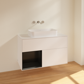 Тумба под раковину Villeroy & Boch Finion 100х50,1 см с подсветкой МДФ белый матовый лак/стекло белое матовое F651PDMT