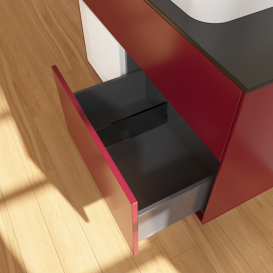 Тумба под раковину Villeroy & Boch Finion 100х50,1 см с подсветкой МДФ пион матовый лак/стекло черное матовое F652GFHB