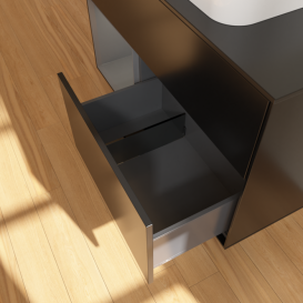 Тумба под раковину Villeroy & Boch Finion 100х50,1 см с подсветкой МДФ черный матовый лак/стекло черное матовое F652GKPD