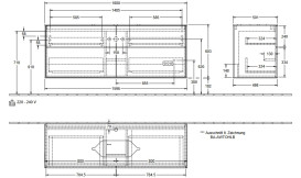 Тумба под раковину Villeroy & Boch Finion 160х50,1 см с подсветкой МДФ шпон грецкого ореха/стекло черное матовое G32200GN