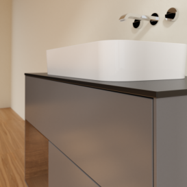 Тумба под раковину Villeroy & Boch Finion 100х50,1 см с подсветкой МДФ антрацит матовый лак/стекло черное матовое F652GNGK