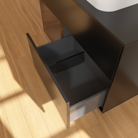 Тумба под раковину Villeroy & Boch Finion 100х50,1 см с подсветкой МДФ черный матовый лак/стекло черное матовое F652GNPD