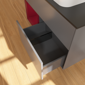 Тумба под раковину Villeroy & Boch Finion 100х50,1 см с подсветкой МДФ антрацит матовый лак/стекло черное матовое F652HBGK