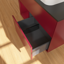 Тумба под раковину Villeroy & Boch Finion 100х50,1 см с подсветкой МДФ пион матовый лак/стекло черное матовое F652HBHB