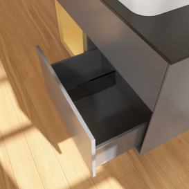 Тумба под раковину Villeroy & Boch Finion 100х50,1 см с подсветкой МДФ антрацит матовый лак/стекло черное матовое F652HFGK