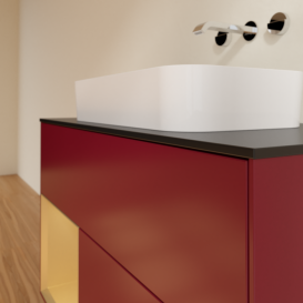 Тумба под раковину Villeroy & Boch Finion 100х50,1 см с подсветкой МДФ пион матовый лак/стекло черное матовое F652HFHB