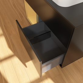 Тумба под раковину Villeroy & Boch Finion 100х50,1 см с подсветкой МДФ черный матовый лак/стекло черное матовое F652HFPD