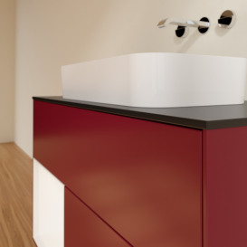 Тумба под раковину Villeroy & Boch Finion 100х50,1 см с подсветкой МДФ пион матовый лак/стекло черное матовое F652MTHB