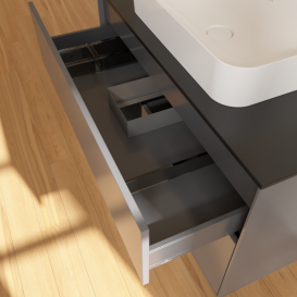 Тумба под раковину Villeroy & Boch Finion 100х50,1 см с подсветкой МДФ антрацит матовый лак/стекло черное матовое F652PDGK