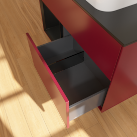 Тумба под раковину Villeroy & Boch Finion 100х50,1 см с подсветкой МДФ пион матовый лак/стекло черное матовое F652PDHB