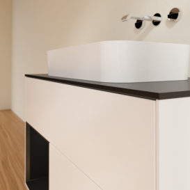 Тумба под раковину Villeroy & Boch Finion 100х50,1 см с подсветкой МДФ белый матовый лак/стекло черное матовое F652PDMT