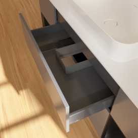 Тумба под раковину Villeroy & Boch Finion 160х50,1 см с подсветкой МДФ антрацит матовый лак/стекло белое матовое F331PDGK