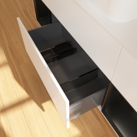 Тумба под раковину Villeroy & Boch Finion 160х50,1 см с подсветкой МДФ белый матовый лак/стекло белое матовое F331PDMT